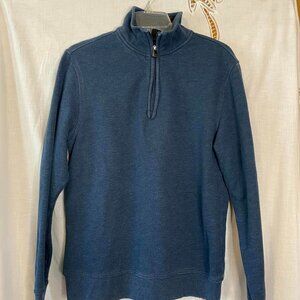 Fleece lined quarter zip blue men's size small pull over